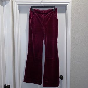 Express Editor Super High Waisted Plum Velvet Flare Trouser Pant 💝💄👛